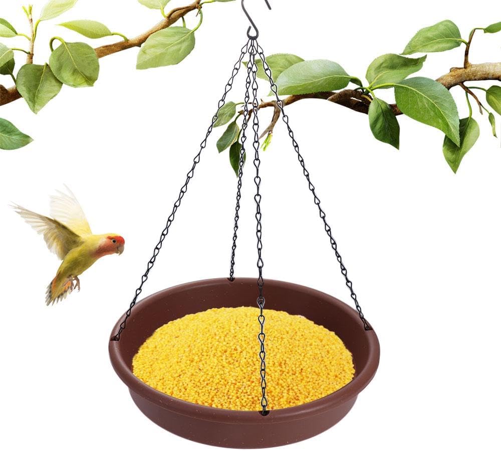 Hanging Bird Feeding Dish Feeder Tray, Outdoor Garden Decoration for Wild Backyard Attracting Birds, Bird Tray Platform Feeder