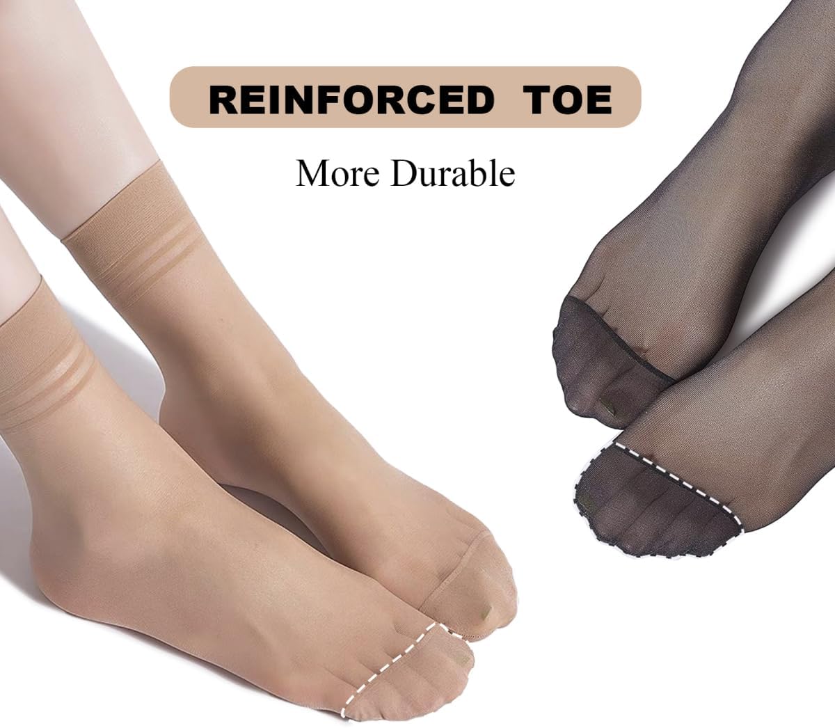 20 Pairs Women's Ankle Sheer Nylon Socks Summer Thin Soft Tight Hosier