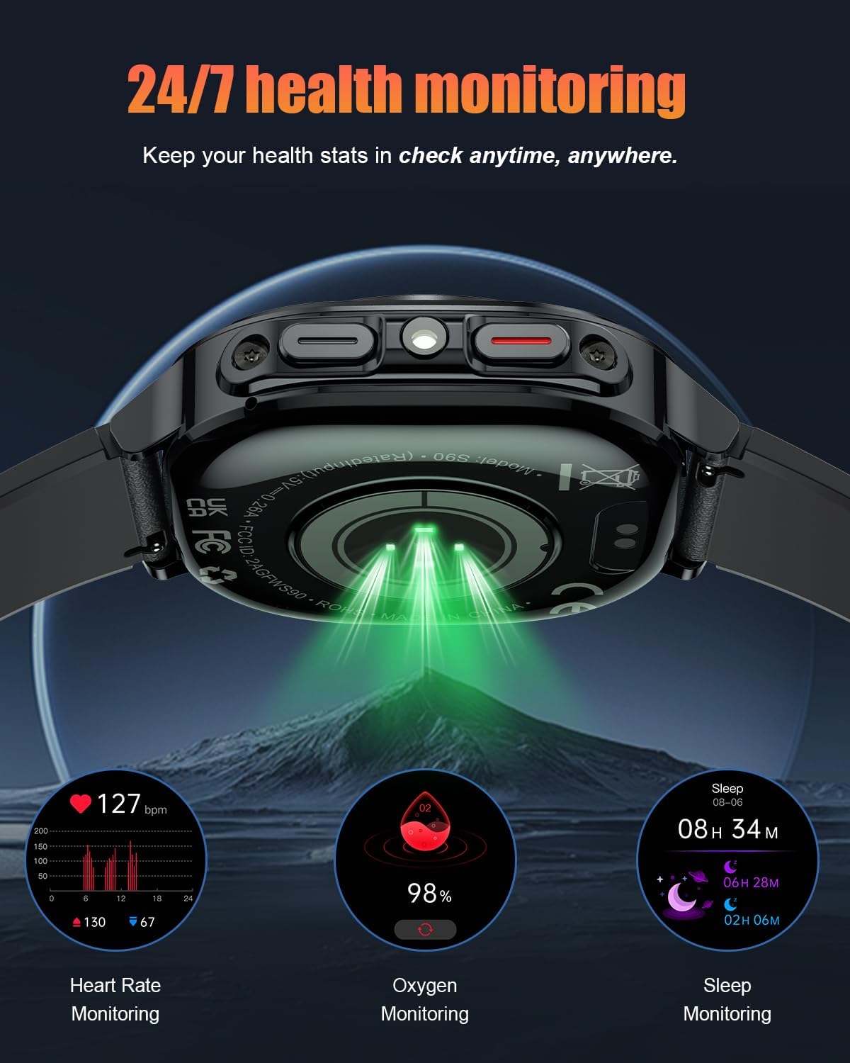 Military Smart Watches for Men(Answer/Make Calls), 1.39" HD Fitness Wa