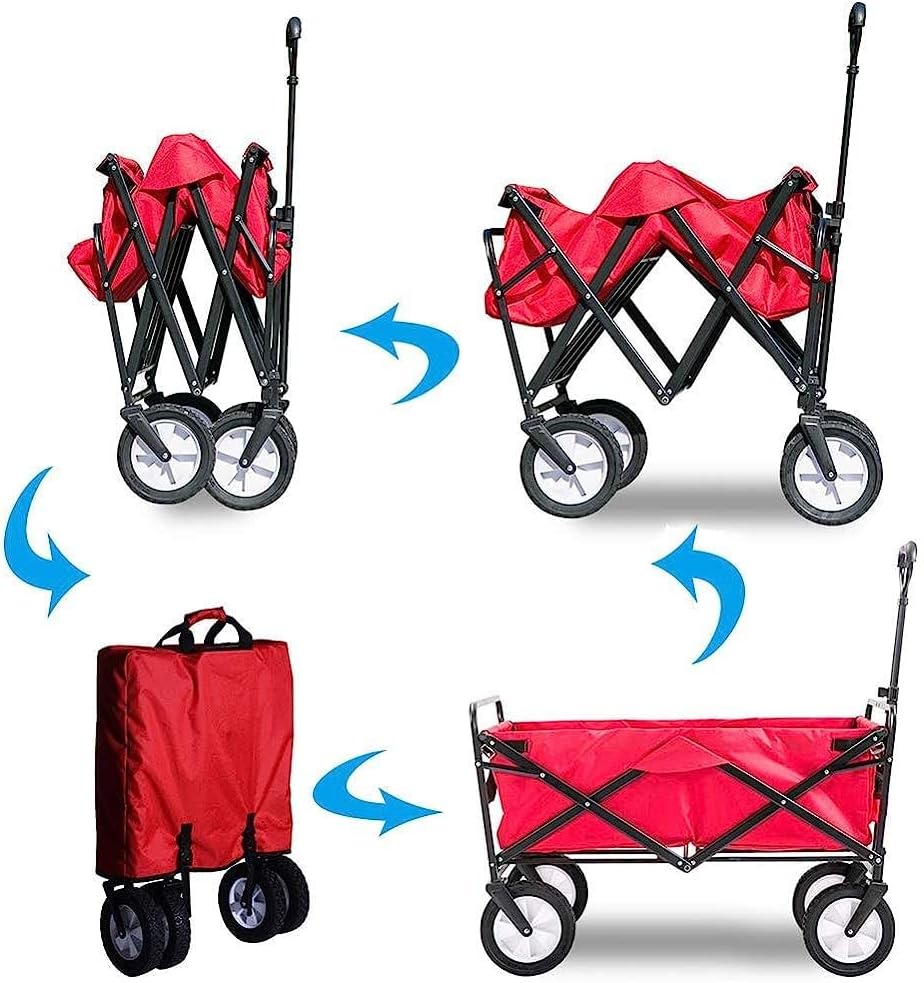 Handcart, Garden Trolley Foldable Cart Heavy Duty Festival Trolley Pul