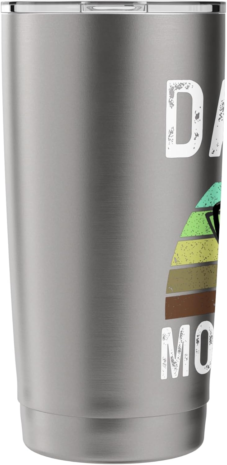Funny Daddy Mows Best Lawn Care Grass Mowing Lawn Mower Dad Stainless Steel Insulated Tumbler