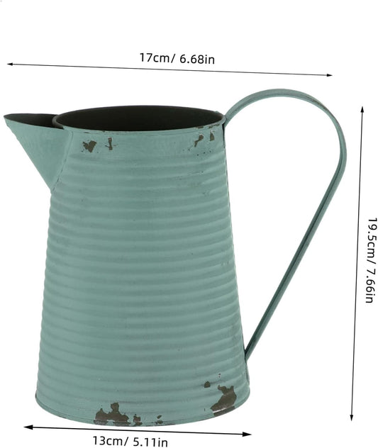 Milisten Rustic Iron Flower Pot Handle Vintage Decorative Planter for Home Office Decor Antique Floral Storage Bucket Boho Style Planter Random Color