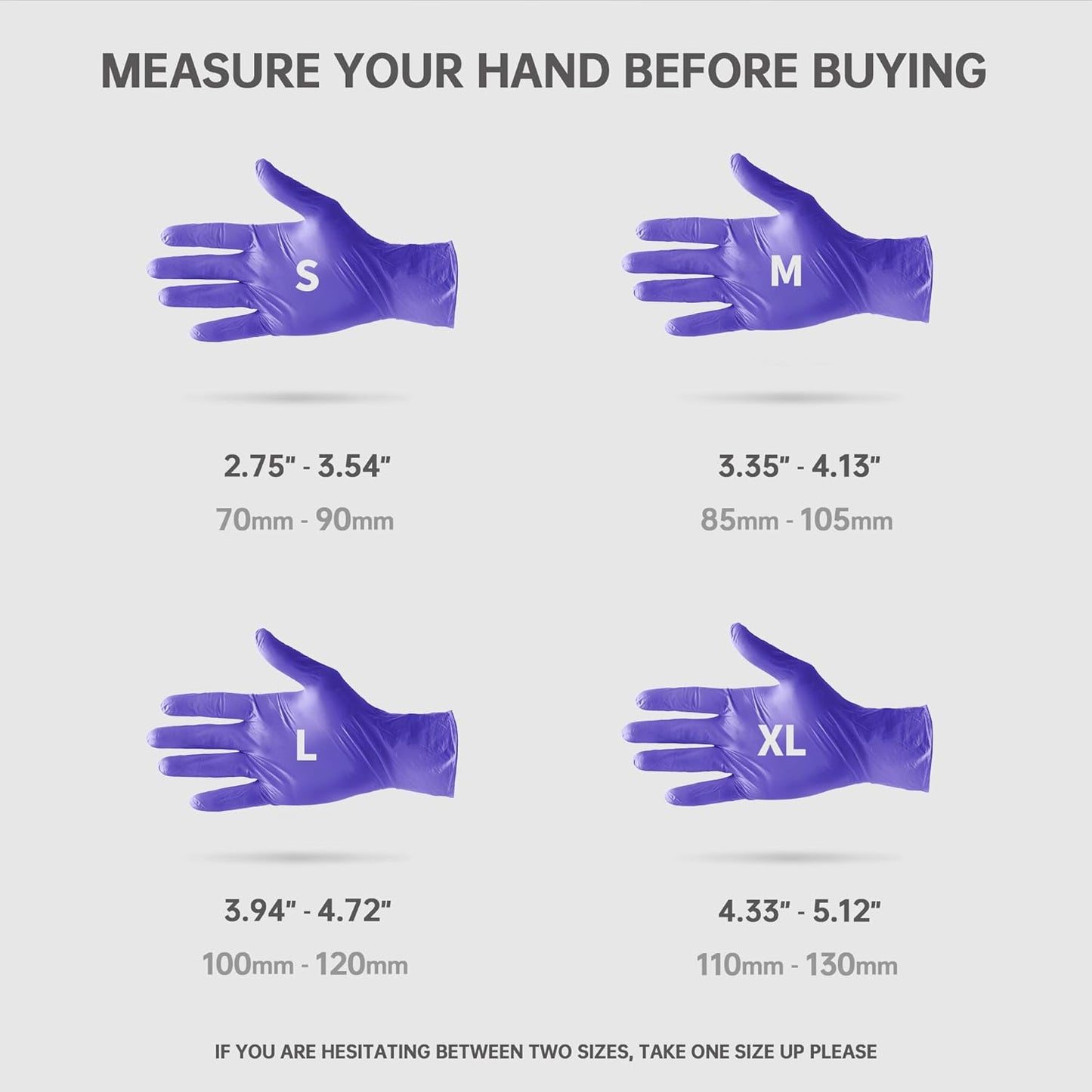 Medical Nitrile Exam Gloves, 4 Mil Powder-Free Latex-Free Disposable Food-Safe Cooking Cleaning, Blue-Violet 100 Pcs