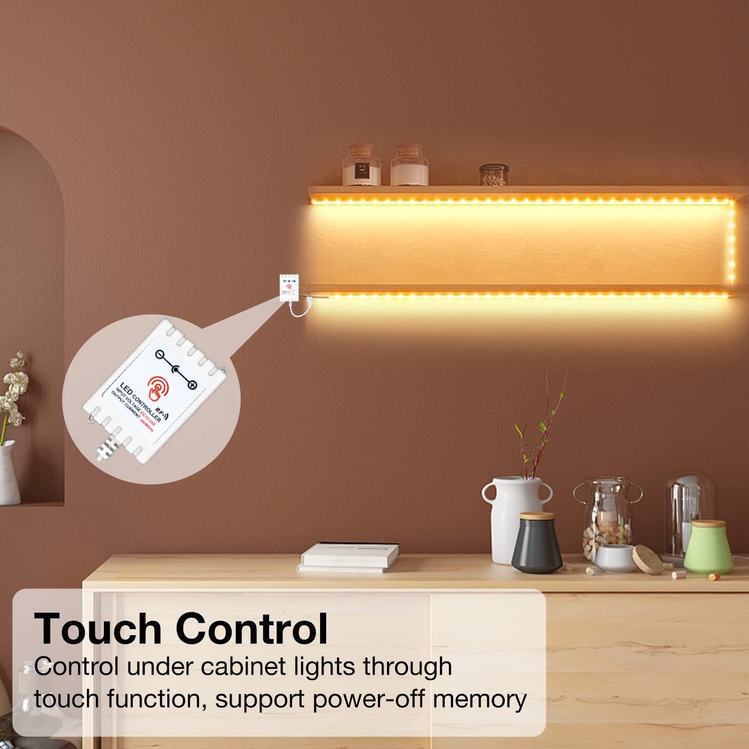 DAYBETTER Under Cabinet Lights, 6 PCS Under Cabinet Lighting with Remo