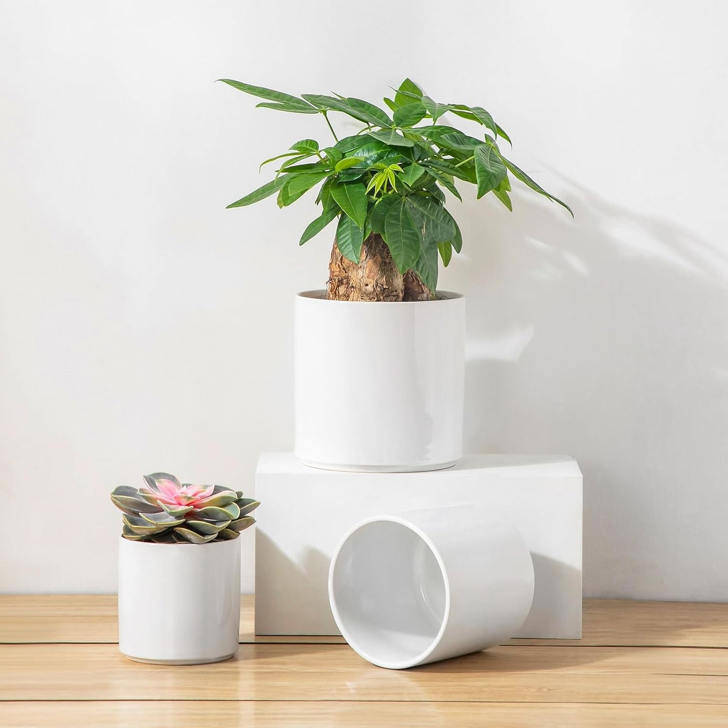 vancasso Ceramic Plant Pots, 4.25+5.25+6.25 Inch Planter Pot with Drai