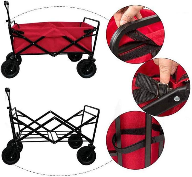 Folding Trolley,Garden Hand Pull Wagon Garden Transport Cart Collapsible Protable Truck for Outdoor Camping BBQ Shopping Gardening-150Kg Capacity