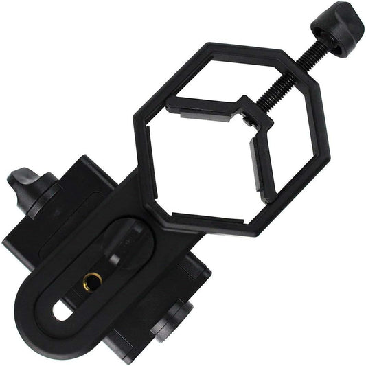 AccessoryBasics Binocular Spotting Scope Telescope Microscope Periscope Adapter Aluminum Mount for Smartphone iPhone 16 15 Pro Max Galaxy S23 S24 Pixel Plus Video Recording [Includes Remote]