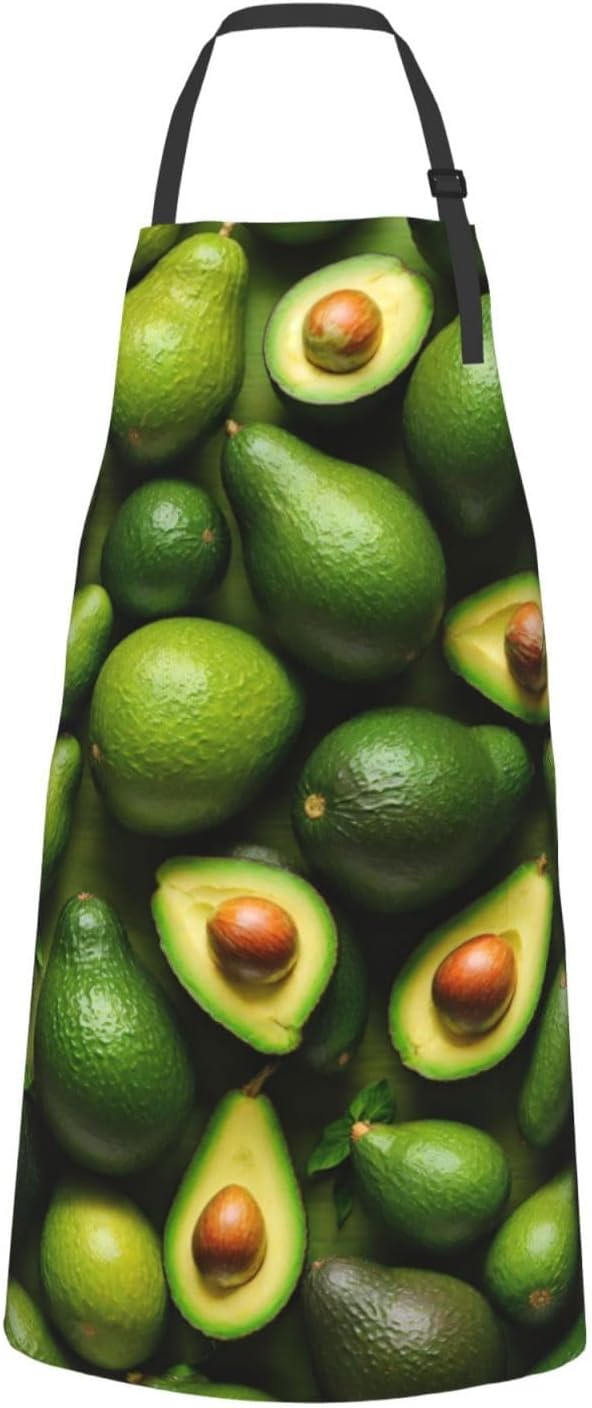 Avocado Pattern print Waterproof chef's apron with pocket apron for ki