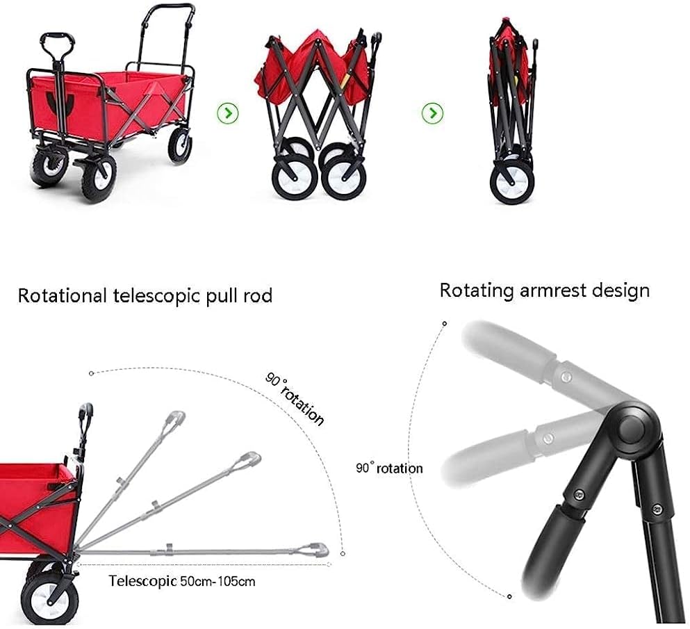 Handcart, Household Folding Garden Trolley Cart Heavy Duty Wagon Multi