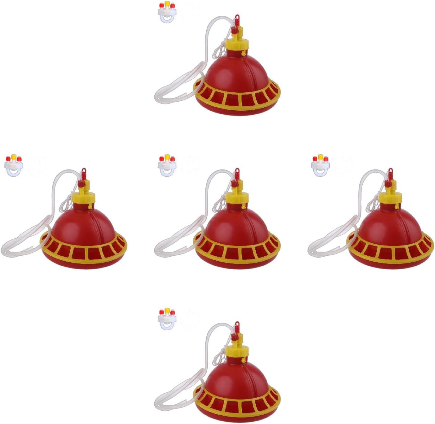 Round Chicken Drinking Device Hanging Cup Waterer Bowl Pet Poultry Water Drinker Household Pet Feeding Utensils Knitting Hook
