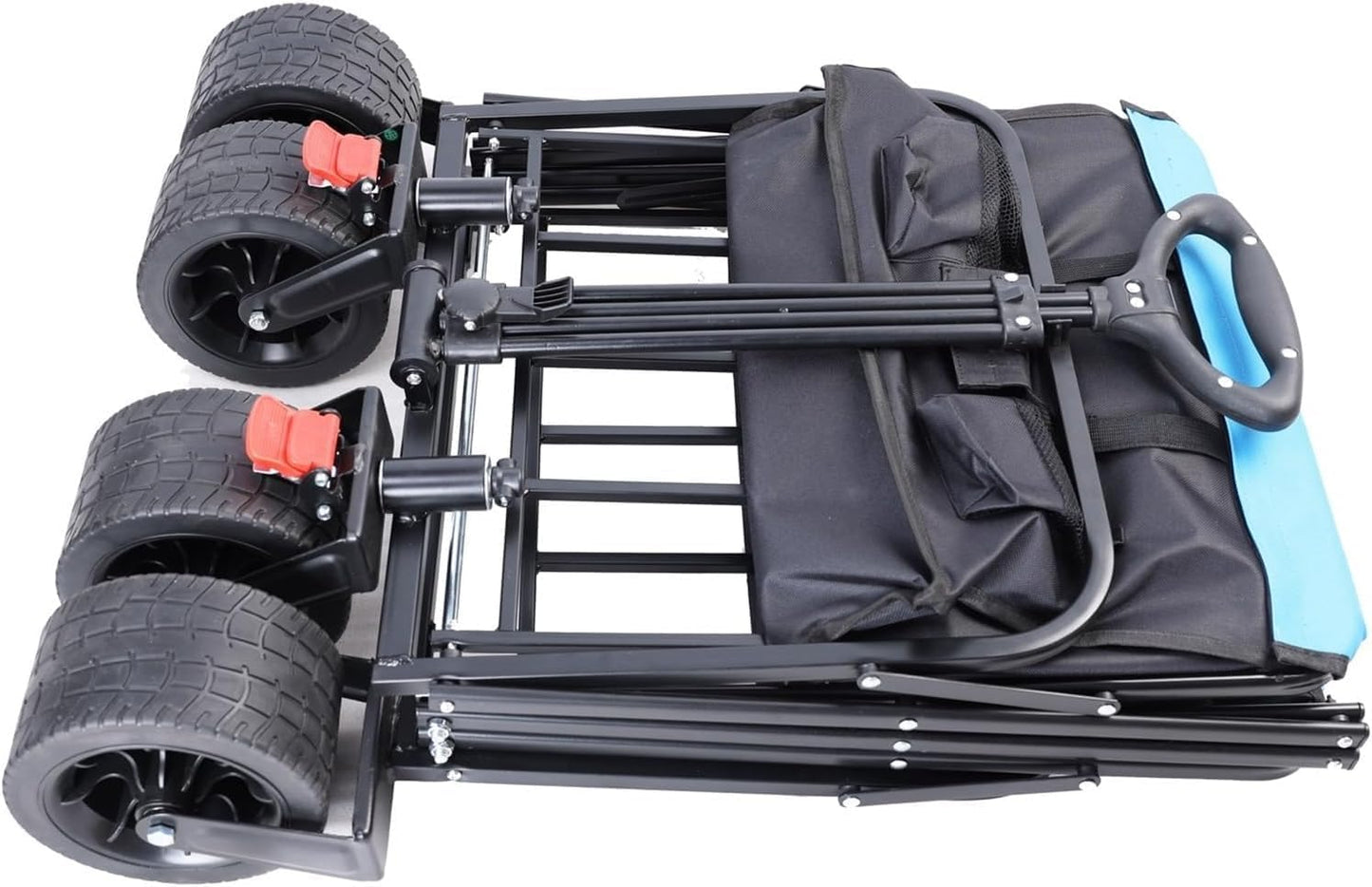 Extra Long Extender Folding Wagon, Beach Wagon for Sand with Big Wheels,Big Large Capacity Folding Cart Extra Long Extender Wagon Cart Folding Wagon Garden Shopping Beach Cartfor Garden, Farm, Yard