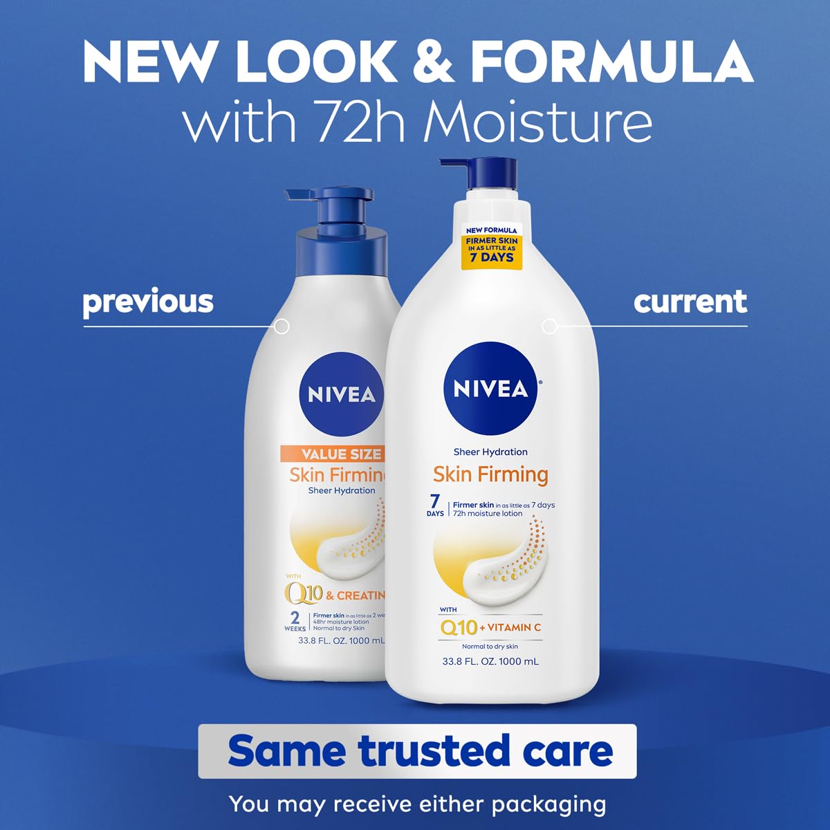 NIVEA Sheer Hydration Skin Firming Body Lotion with Q10 and Vitamin C,