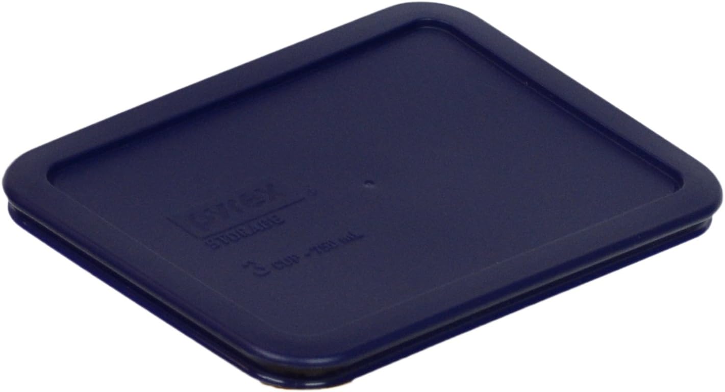 Pyrex 7210-PC 3-Cup Blue Food Storage Replacement Lid (2-Pack) - Made in the USA