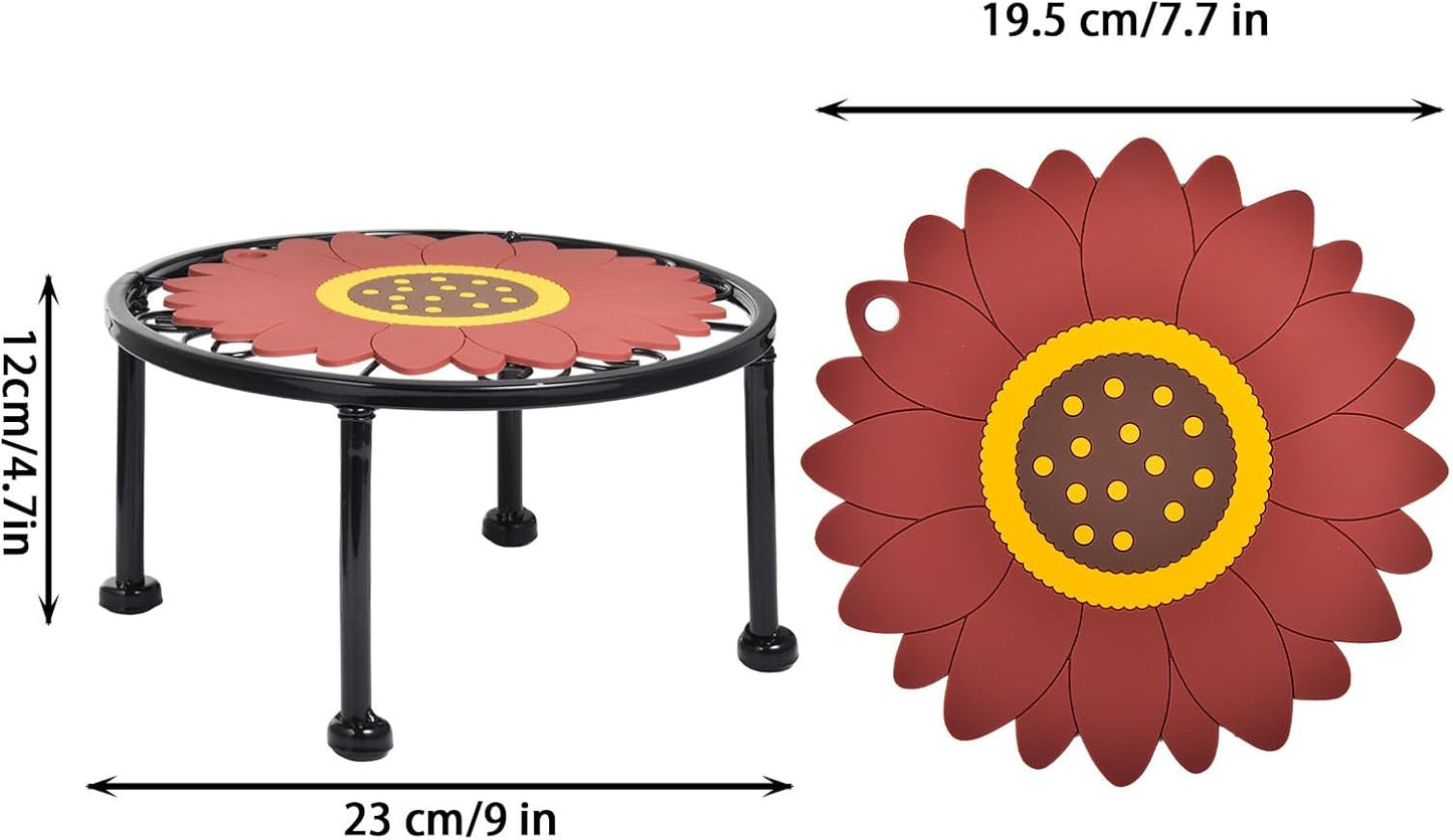 Plant Holder Stand - Water Drink Stand Holder with Anti-Slip Pad,Glass Beverage for Drinks, Beverage Drinking Crock for Kitchen