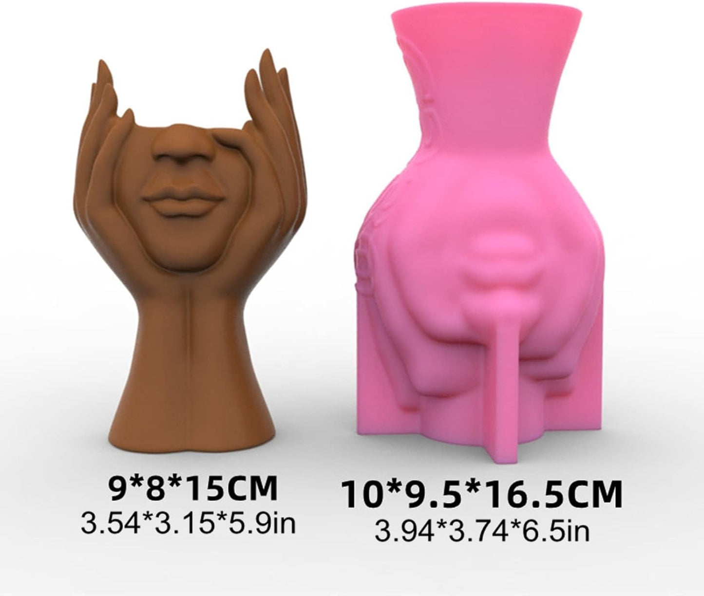 Cheek Support Face Flower Pot Silicone Mold Succulent Planter Vase Plaster Concrete Mold Candle Pen Holder Mold Cement Clay Resin Mould