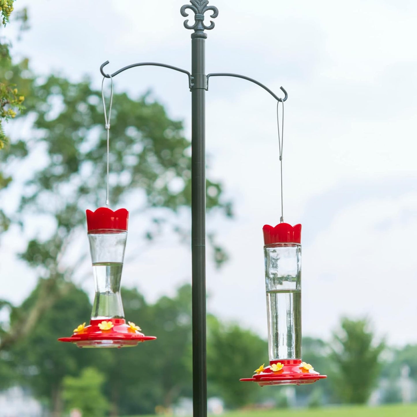 MEKKAPRO Outdoor Hummingbird Feeder Made from Glass, Hanging 5 Nectar 