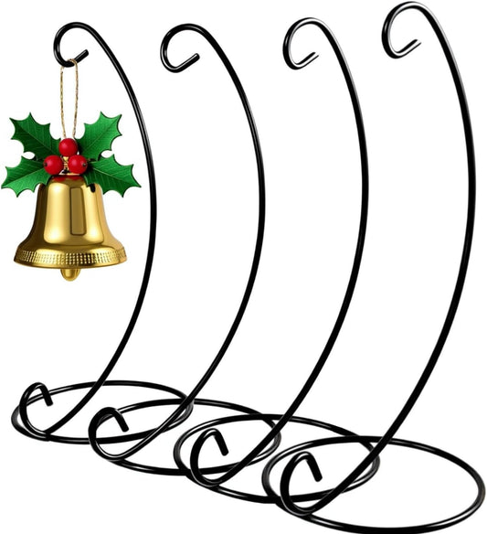 9 Inches Tall Ornament Display Stand, Tabletop Ornament Hanger, Iron Hanging Stand Rack Holder，Air Plant Holder, Terrariums Hanger, Black Iron Wire Hanging Hook for Christmas Halloween Decoration, Festivals Ornament, Wedding, Party Decor, Glass Globe Terr
