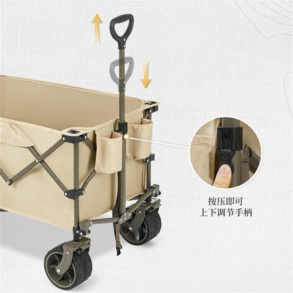 JSEIAJB Camping Cart 80L Folding Trolley Portable Ultralight Shopping 