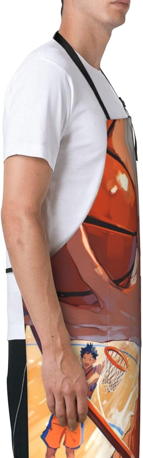 Basketball Shot print Waterproof apron with pocket adjustable cooking apron for adult kitchen bibs to bake