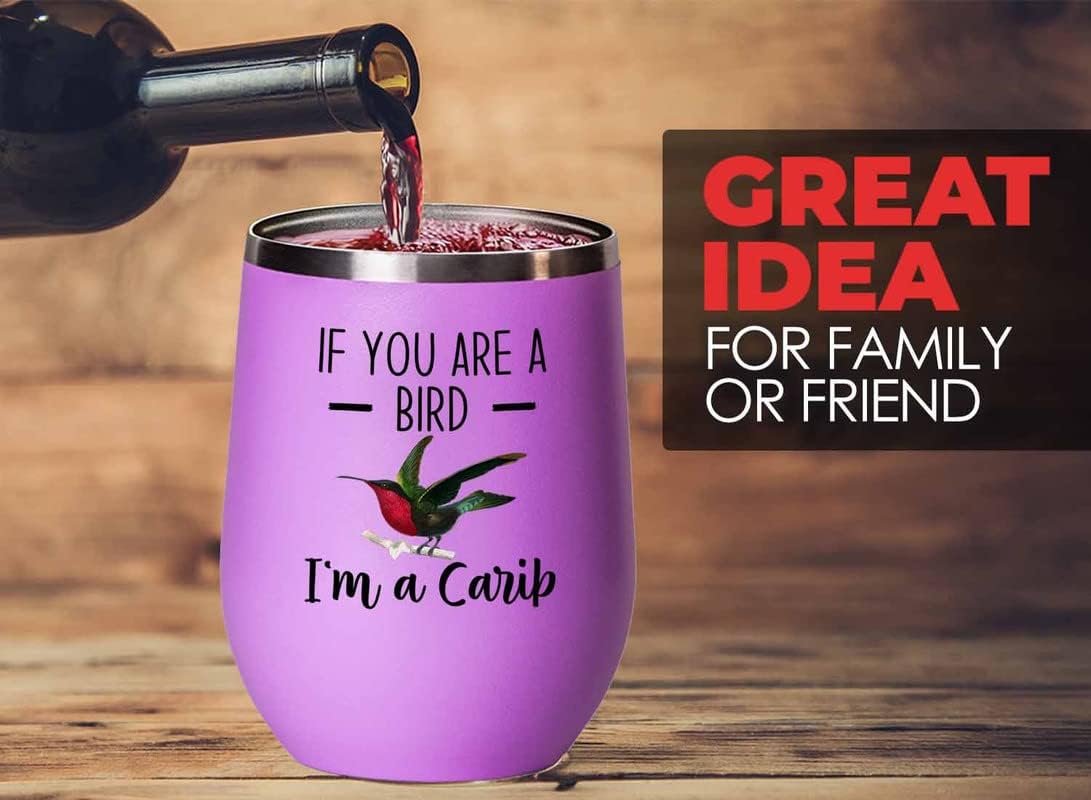 Bird Lover Pink Edition Wine Tumbler 12oz - Bird and Carib - Hummingbi
