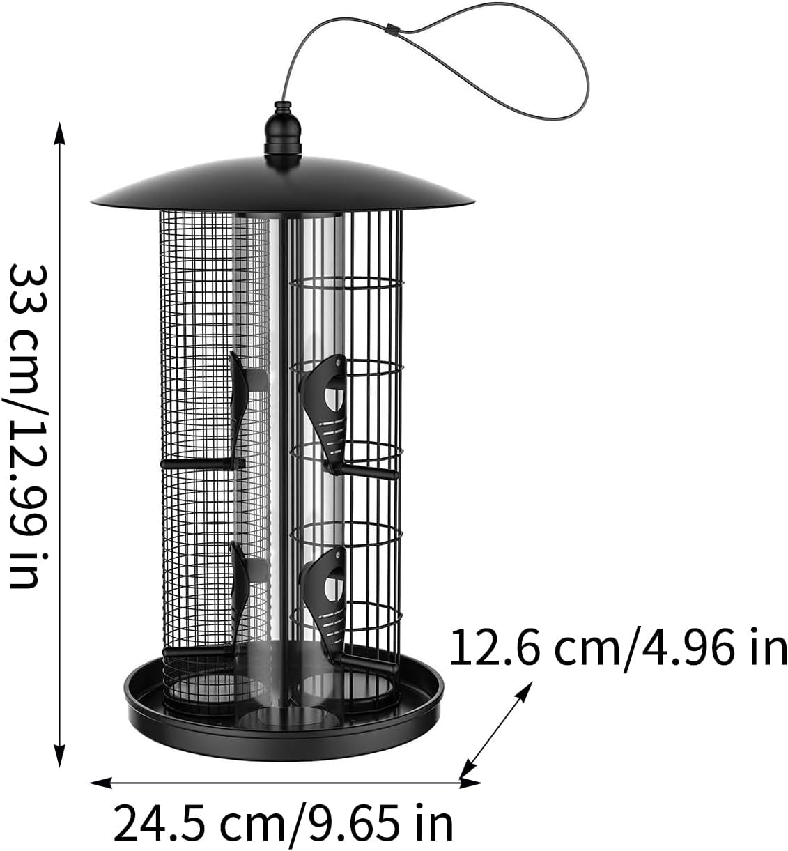 Wild Bird Feeders - Squirrel Proof Large Capacity,Bird Feeder Squirrel Proof Station - for Wild Finch Chickadee Hummingbird Food Nut Garden Yard Patio Porch