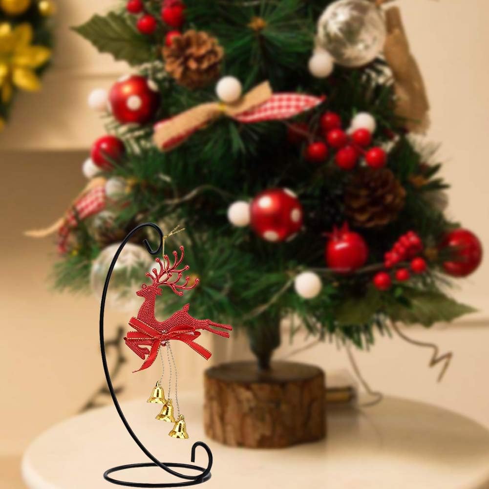 Christmas Ornament Display Stands 9in, 10 Pack Black Iron Hanging Stand Rack Holder for Halloween Decoration, Glass Globe Air Plant Terrarium, Witch Ball and Home Wedding