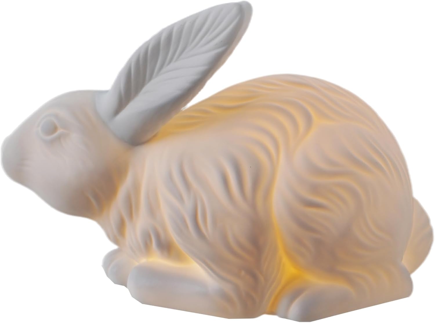Creative Co-Op Stoneware Rabbit Shaped Lamp with Inline Switch, Bisque