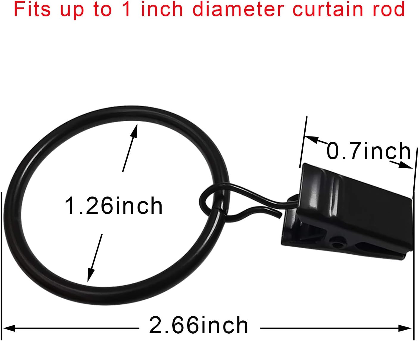 40 Pack Curtain Rings with Clips, Drapery Clips with Rings, Drapes Rin