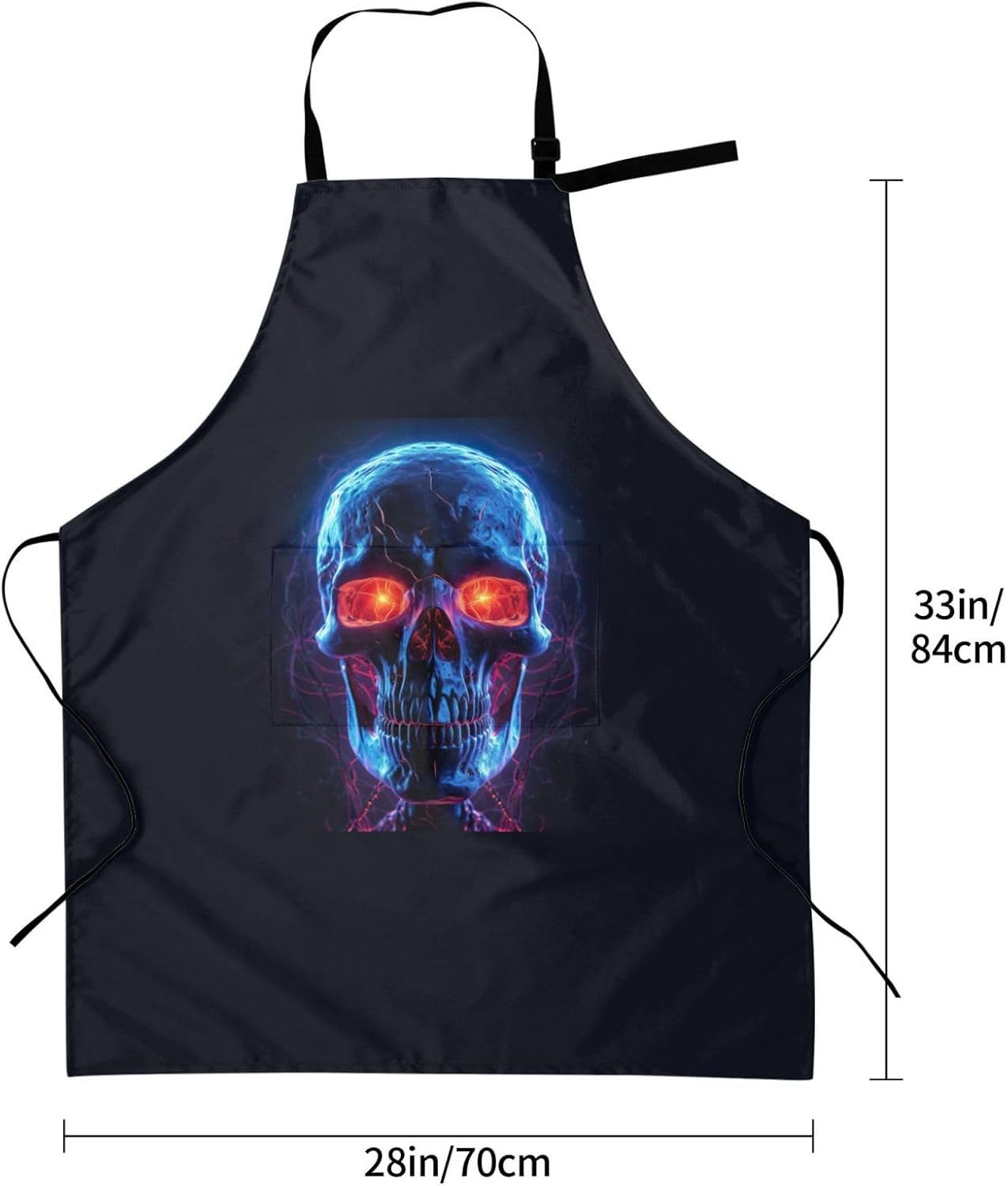 Halloween Skull print Waterproof chef's apron with pocket apron for kitchen cooking baking barbecue and gardening