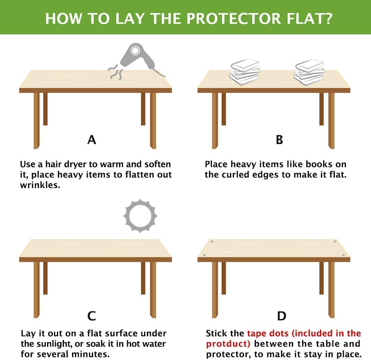 Round Table Protector Cover Clear Plastic Vinyl Tablecloth Small Sofa Bed Bedside Side End Table Top Wood Furniture Kitchen Dining Tabletop PVC Planter Pot Mat Pads Waterproof 18 Inch Diameter 2 Sets