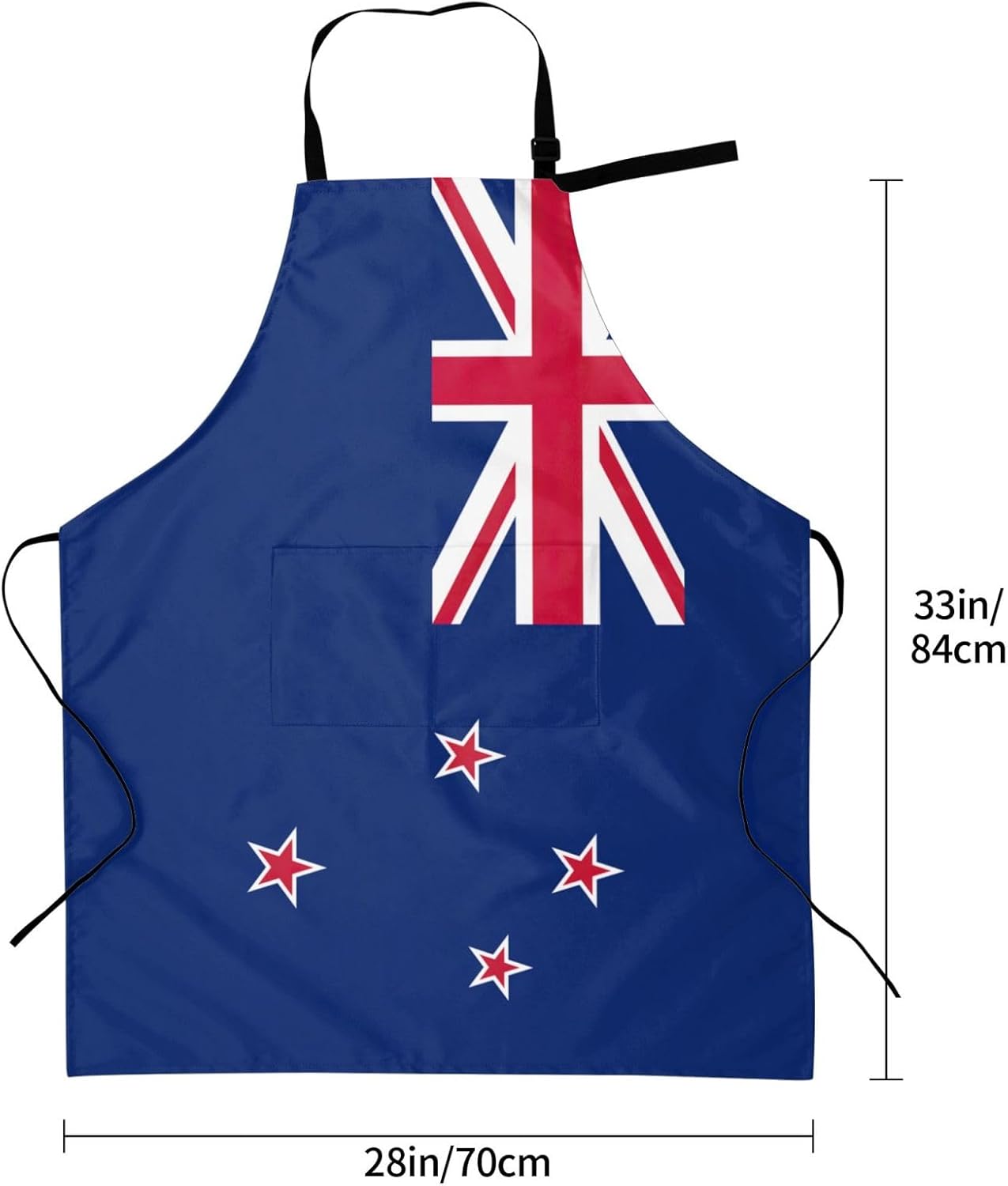 New Zealand Flag print Waterproof chef's apron with pocket apron for k