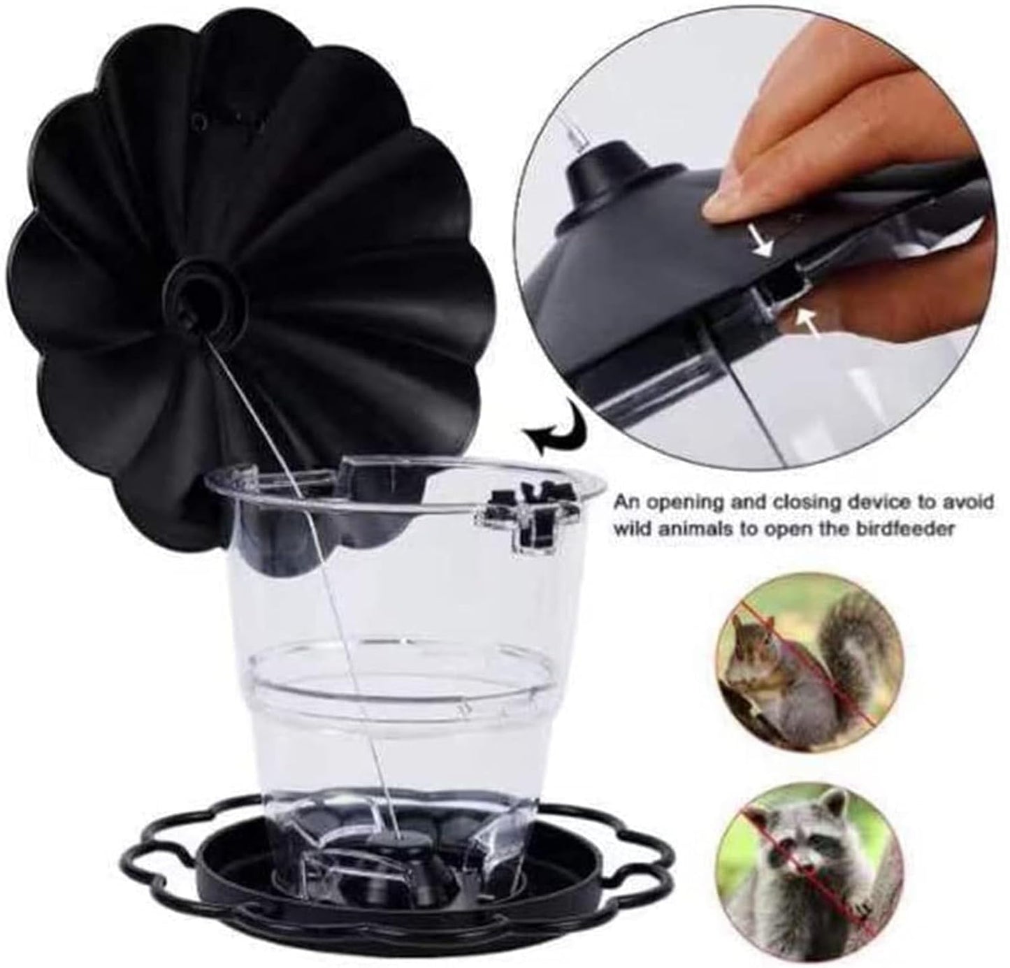 Bird Feeders for Outdoors, 3.5LB 360 Degree Plastic Large Capacity Squ