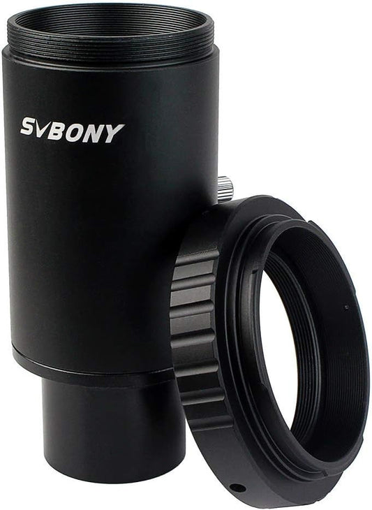 SVBONY T2 T Ring Adapter, Metal 1.25 inch Telescope Accessory, Compatible for Canon EOS Cameras Photography Dedicated CA1 Sleeve Extended Cylinder for Telescope