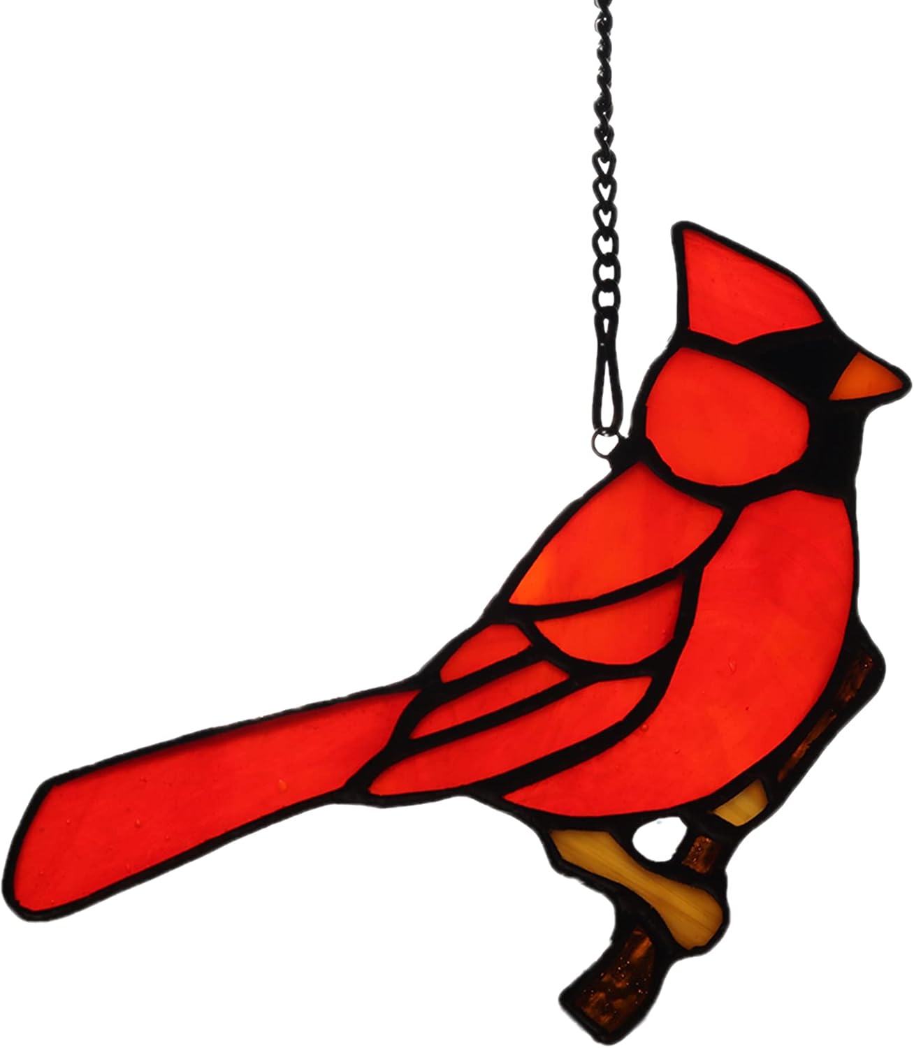 Cardinal Gifts Bird on Branch Stained Glass Window hangings,Cardinal D