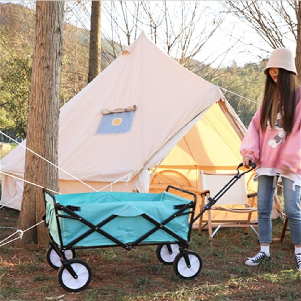 JSEIAJB Outdoor Campsite Small Cart Portable Foldable Adjustable High Loaded Tent Equipment Trolley Picnic Equipment Trailer Tools