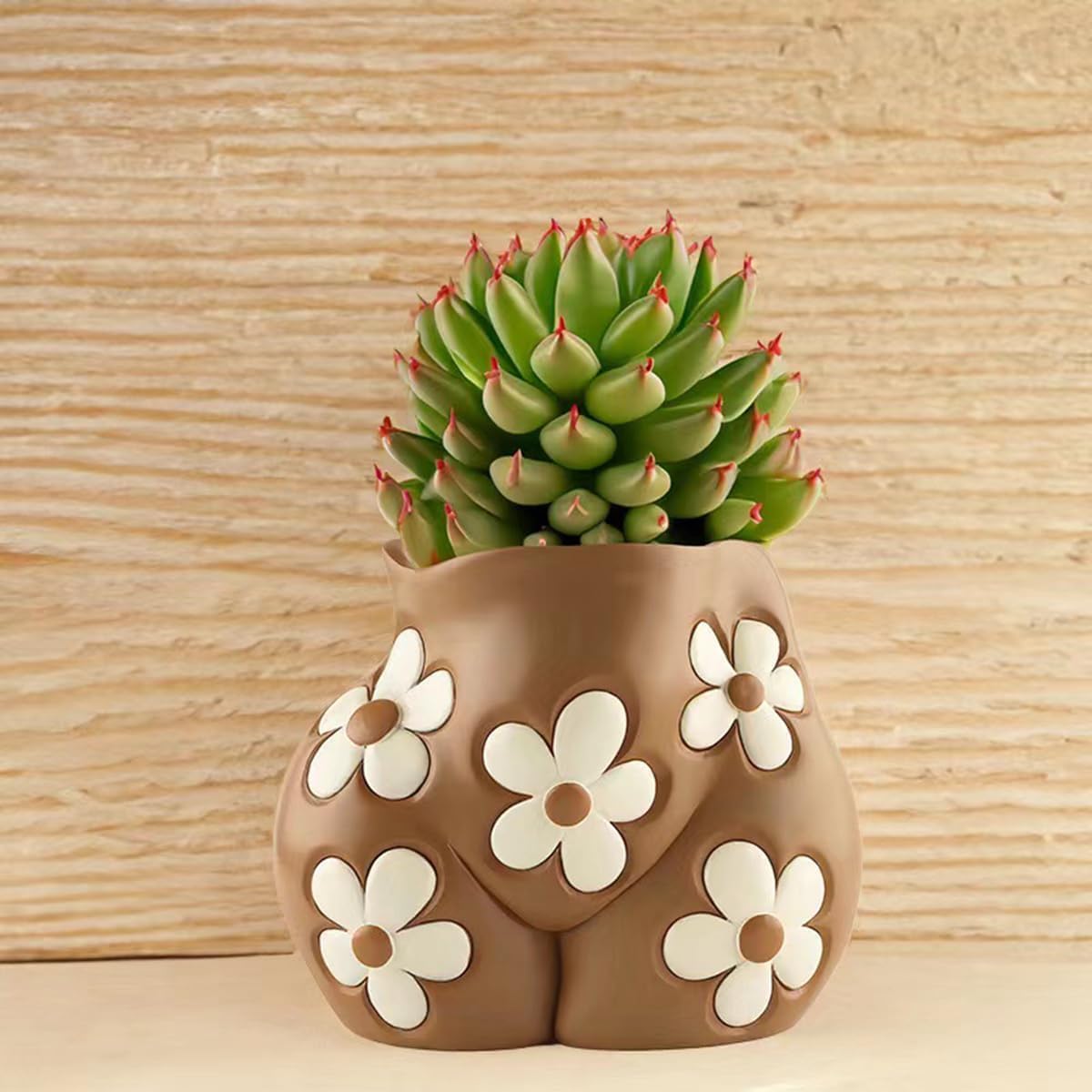 Boob Planter & Butt Vase/Bust Planter, Unique Flower Vases - Boho Plant Pots Female Body Vase, Resin Succulent Pots with Drainage, Aesthetic Decorative Vases for Outdoor Indoor Garden Decor (Butt)