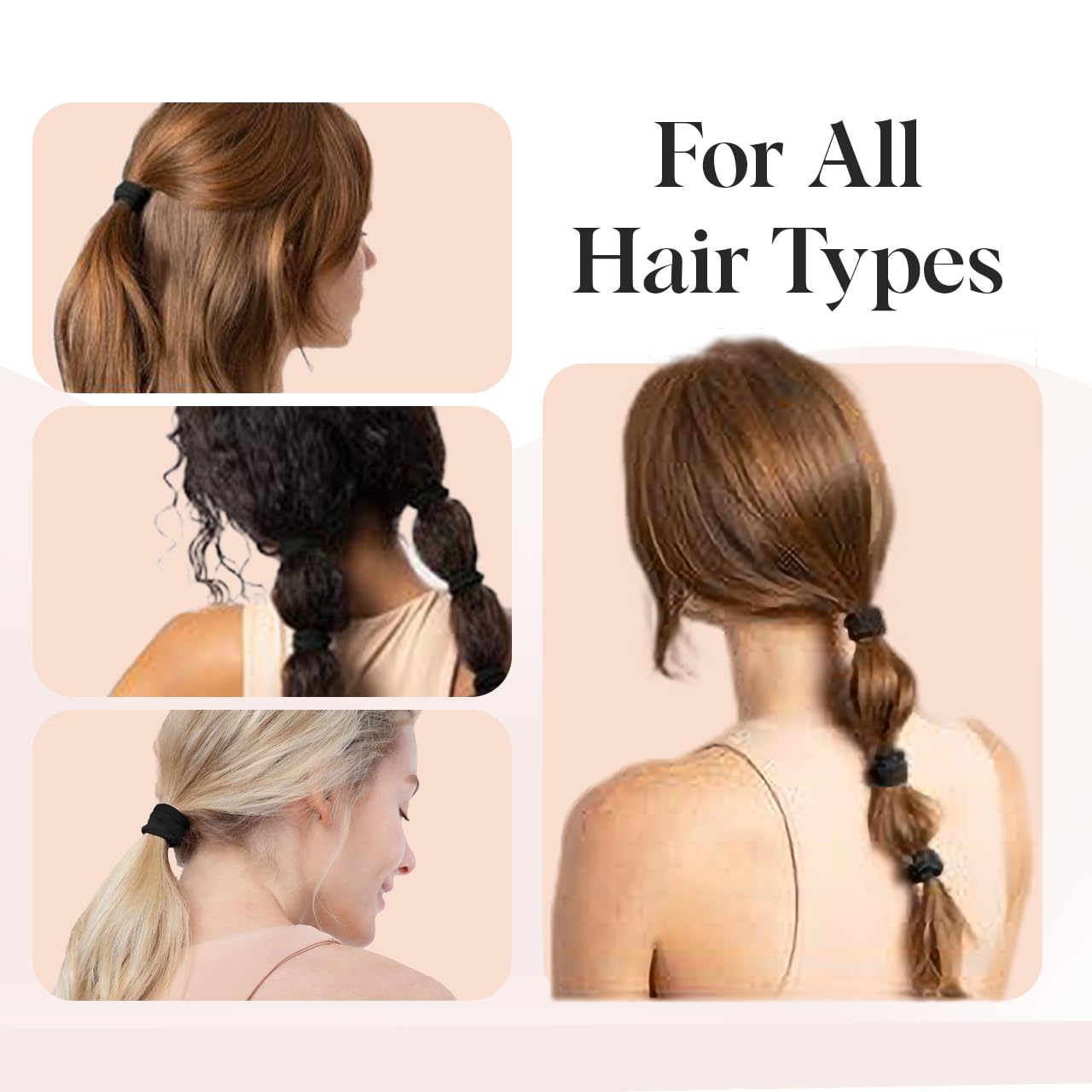 Kitsch Nylon Hair Ties No Damage - Stretchable Hair Bands for Strong A