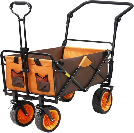 Heavy-Duty Outdoor Fold Up Wagon Portable with Adjustable Handle Sport