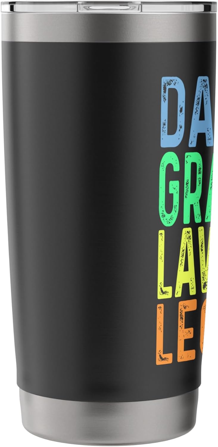 Funny Dad Grampa Lawn Care Legend Grass Mowing Lawn Mower Stainless Steel Insulated Tumbler