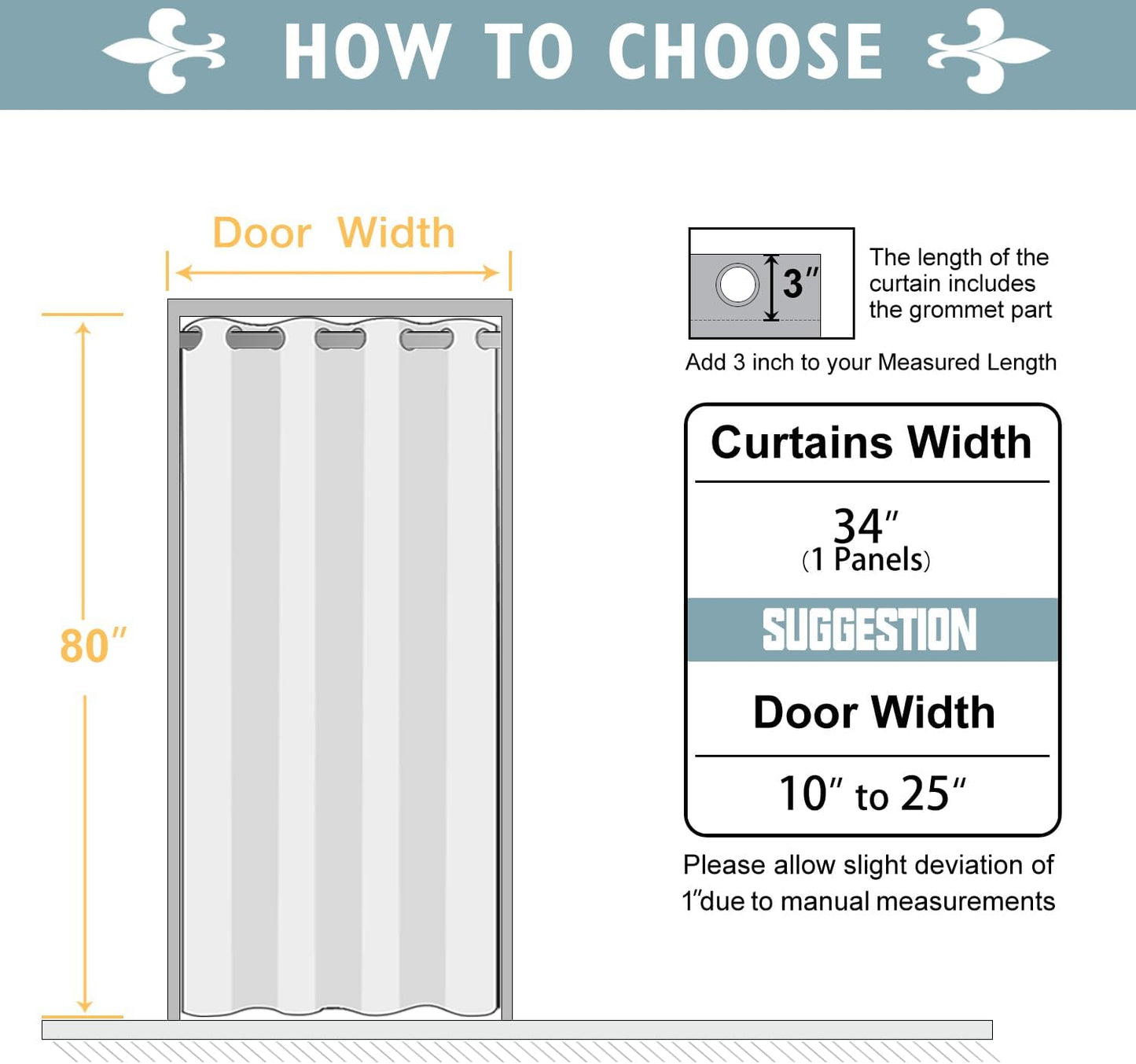 ChrisDowa Blackout Door Curtains for Doorway Privacy, Grommet Closet Curtains for Bedroom Closet Door, Thermal Insulated Temporary Doorway Cover Room Divider Drapes (1 Panel, Dark Grey, 34 x 80 Inch)