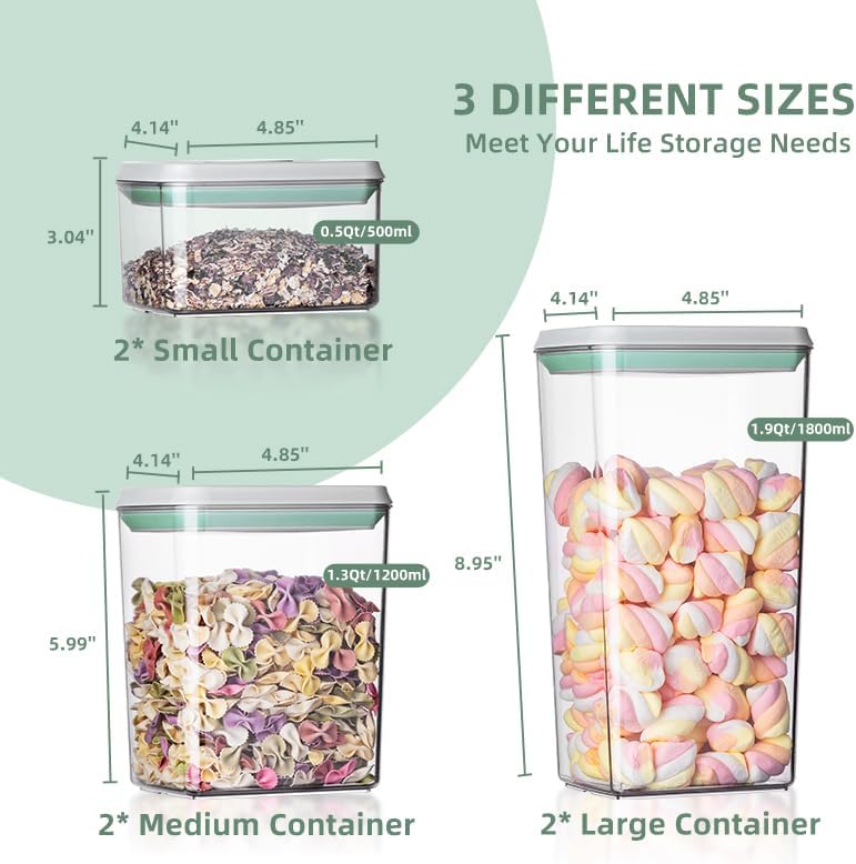Ankou Airtight Food Storage Container Sets with Lids 6Pcs Pop Containe