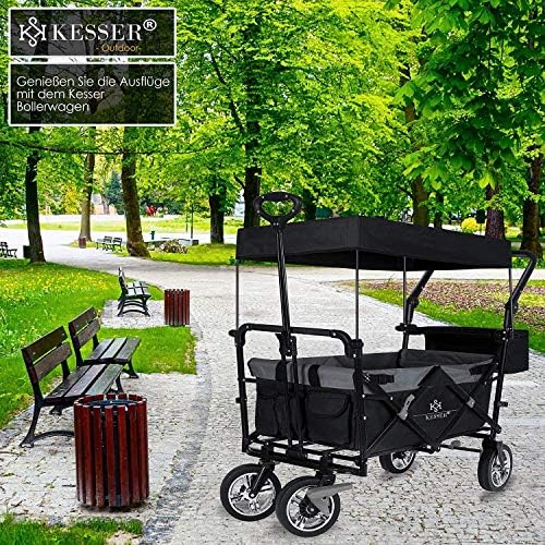 Generic Outdoor Wagon, with Removable Canopy, Portable Foldiwagon, 600D Oxcloth/Black/a