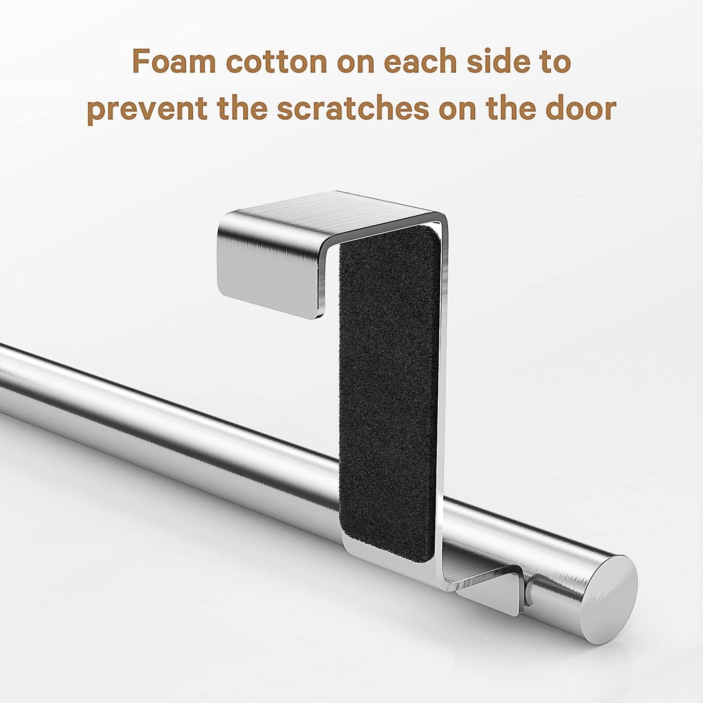 Stainless Steel Over Door Towel Rack Bar Holders for Universal Fit on Over Cabinet Cupboard Doors 2 Pack (Sliver)
