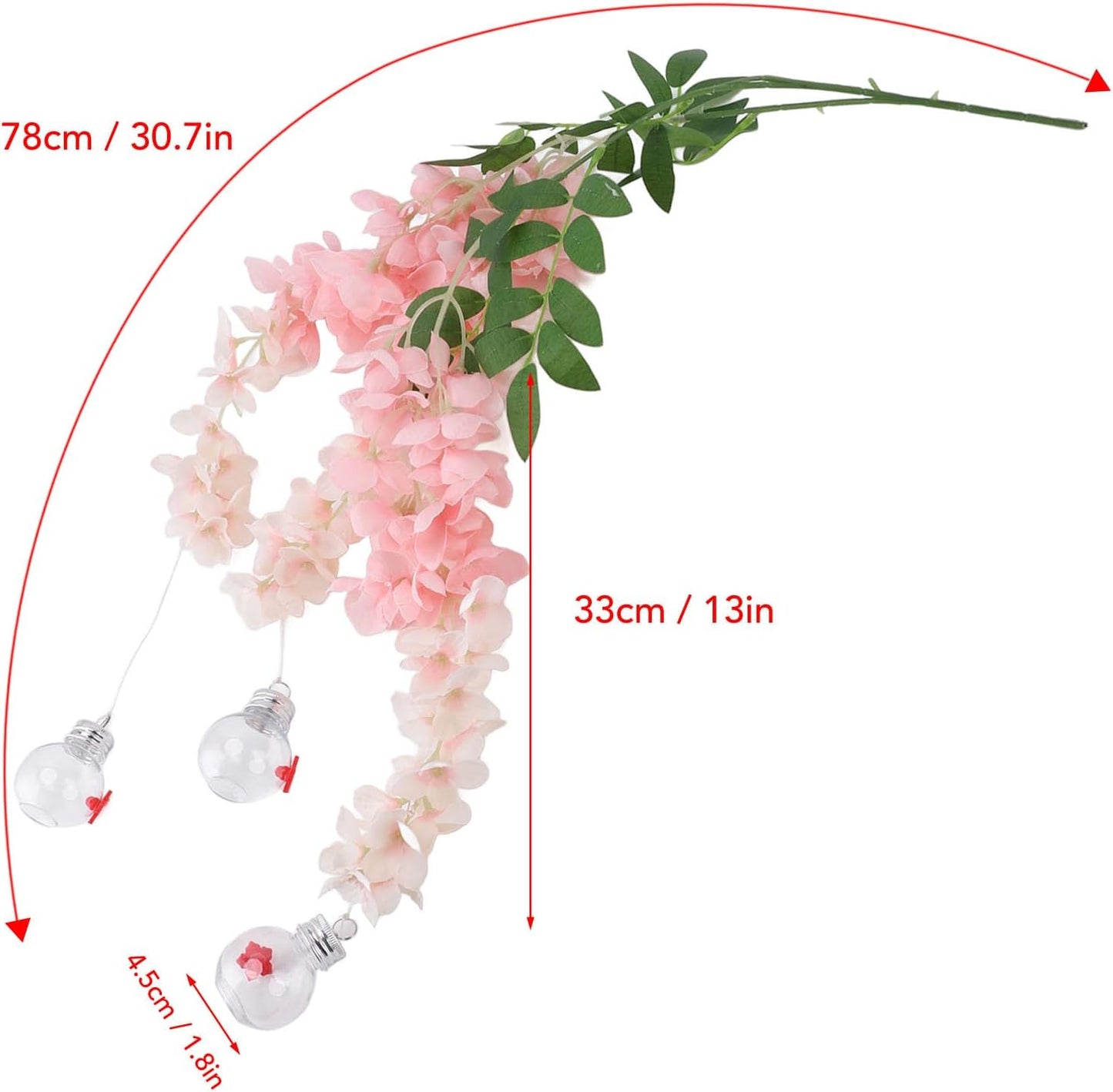 Zerodis Wisteria Flower Bird Feeder Leak Proof Plastic Silk Flowers Hu
