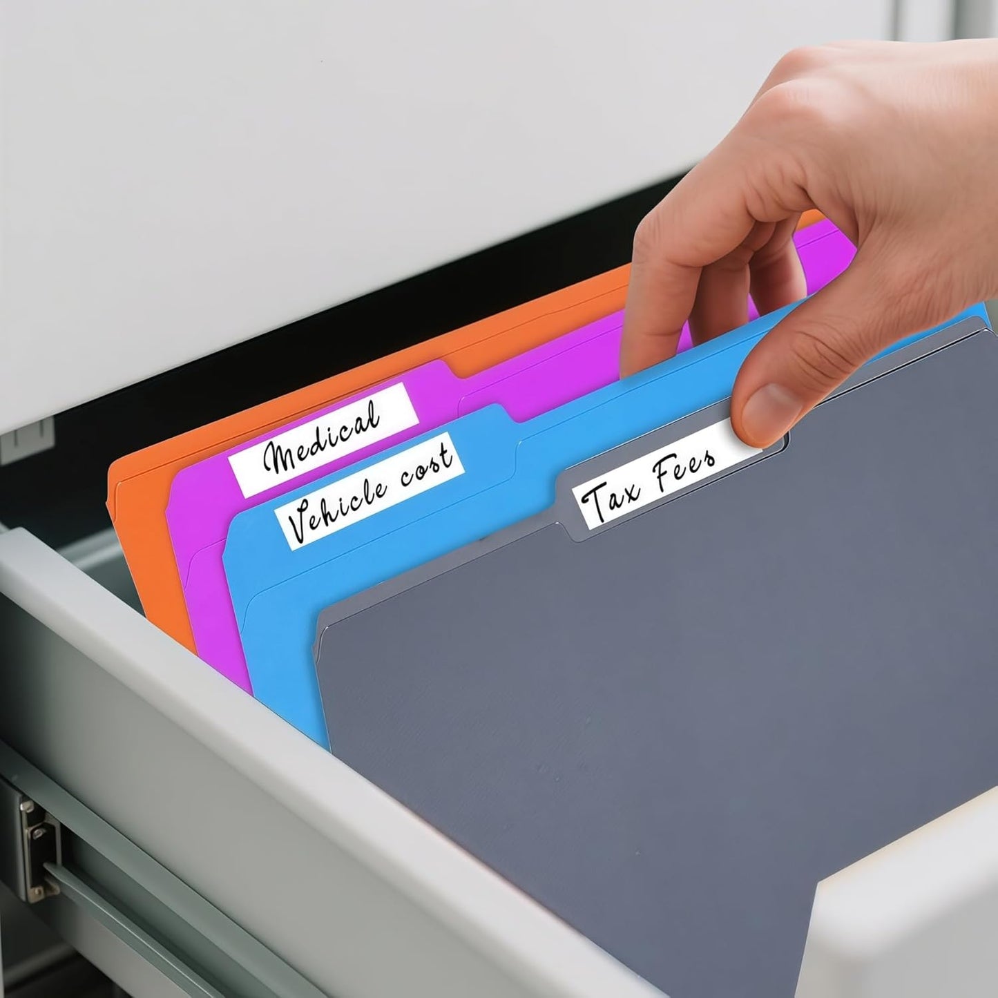 120 Pack Colored File Folders, 1/3 Cut Tab Letter Size 8.5" x 11" Mani