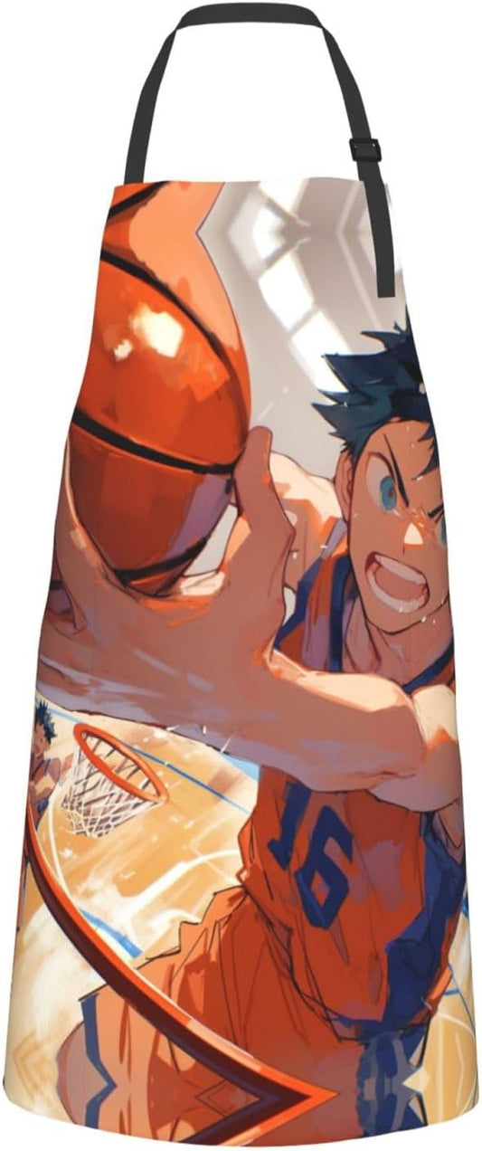 Basketball Shot print Waterproof apron with pocket adjustable cooking apron for adult kitchen bibs to bake
