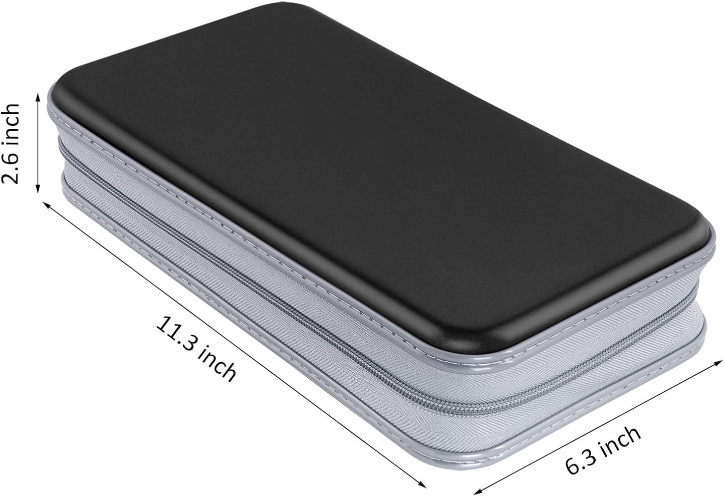 CD Case, DVD Case Holder 96 Capacity Hard Plastic CD DVD Disc Cases Storage Binder Wallet for Car Home Office Travel (Black)
