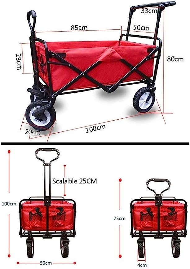 Handcart, Portable Folding Garden Trolley Cart Heavy Duty Trolley Wago