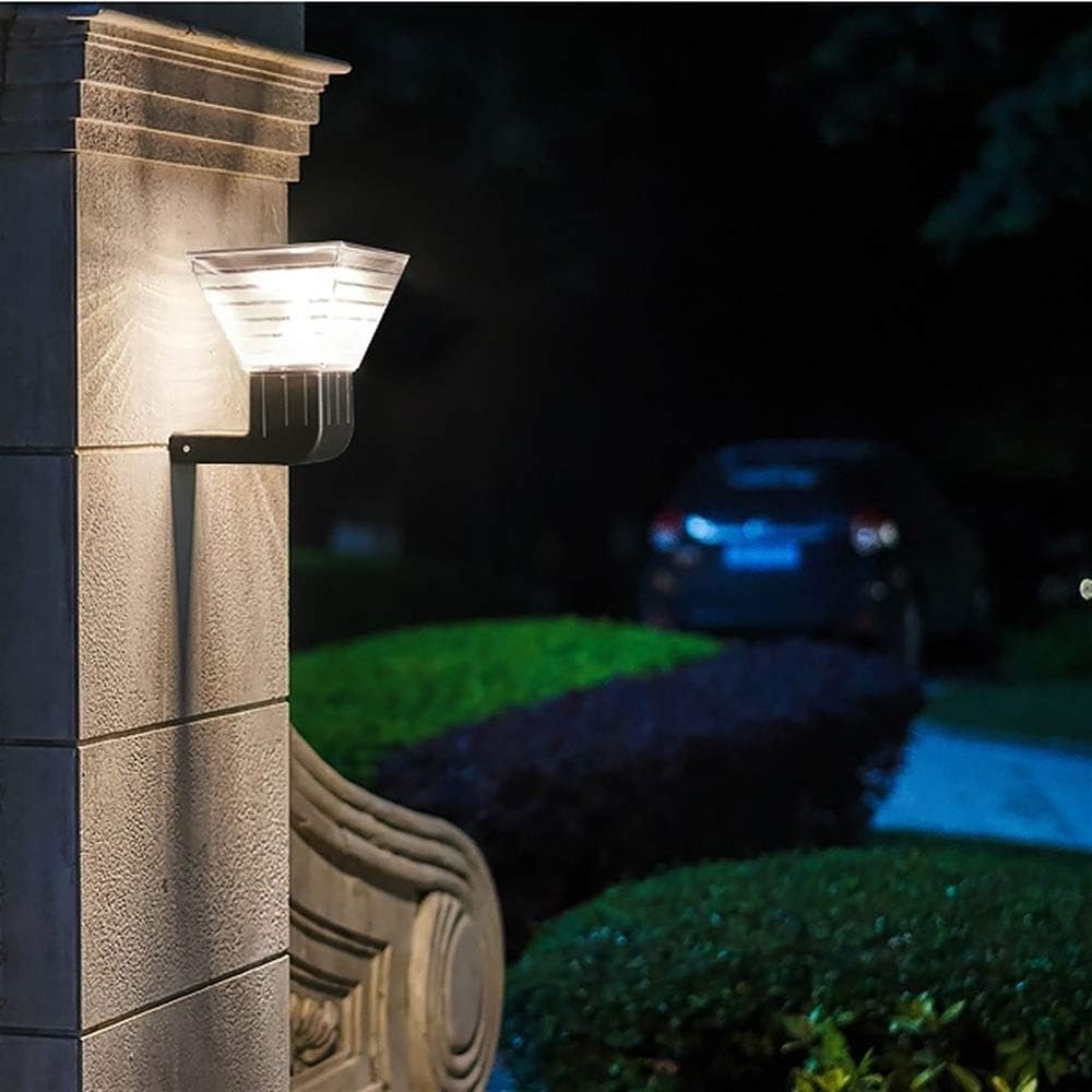 Waterproof Switch Single Crystal Solar Panel Aluminum Wall Lamp with PC Lampshade Outdoor Courtyard Lighting Wall Light Garden Villa Wall Decorative