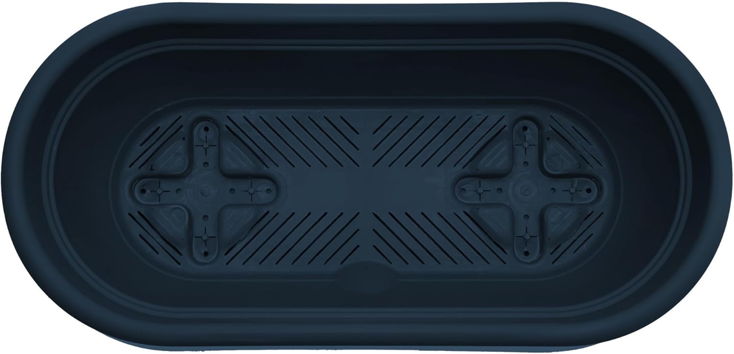 Bloem Lucca 18" Navy Self-Watering Oval Window Box Garden Planter Pot 